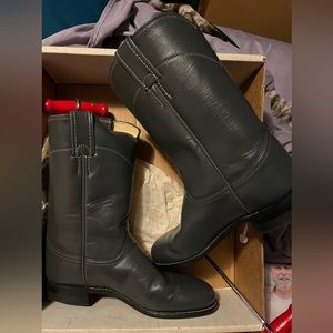 Grey Kipskin Justin western boots